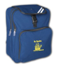 Royal Blue Junior Backpack - Embroidered with St Bede's Primary School (South Shields) Logo