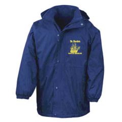 Royal Blue Stormproof Coat - Embroidered with St Bede's Primary School (South Shields) Logo