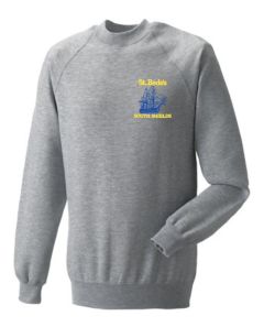 Grey Sweatshirt - Embroidered with St Bede's Primary School (South Shields) Logo