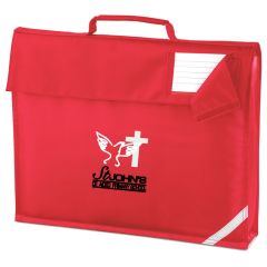 Red Book Bag - Embroidered with St John's C E (Aided) Primary School Logo