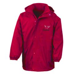 Red Stormproof Coat - Embroidered with St John's C E (Aided) Primary School Logo