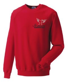 Red Sweatshirt - Embroidered with St John's C E (Aided) Primary School Logo