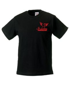 Black PE T-Shirt - Embroidered with St John's C E (Aided) Primary School Logo