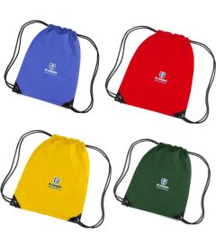 Red, Royal, Yellow, Bottle Green PE Bag - Embroidered with St Joseph's School (Stanley) logo