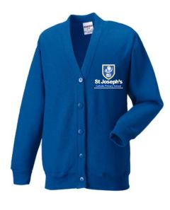 Royal Sweat Cardigan- Embroidered with St Joseph's Primary School (Stanley) logo
