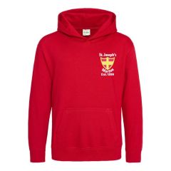 Red Hoodie - Embroidered with St Josephs Catholic Primary School (Murton) Est. 1899 Logo