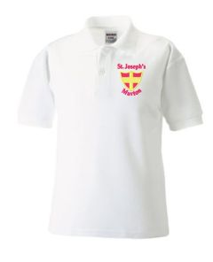(SUMMER TERM ONLY) White Polo  - Embroidered with St Josephs Catholic Primary School (Murton) Logo