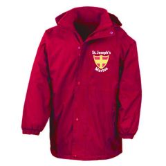 Red Stormproof Coat - Embroidered with St Josephs Catholic Primary School (Murton) Logo