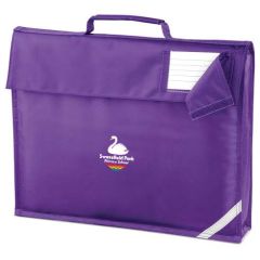 Purple Book Bag - Embroidered with Swansfield Park Primary School (Alnwick) Logo