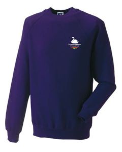 Purple Sweatshirt - Embroidered with Swansfield Park Primary School (Alnwick) Logo