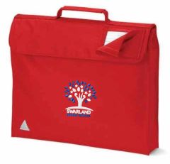 Red Book Bag - Embroidered With Swarland County Primary School Logo