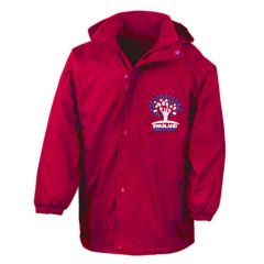 Red Stormproof Coat - Embroidered With Swarland County Primary School Logo