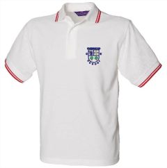 White/Red Tipped Polo - Embroidered with Evenwood CE Primary School Logo