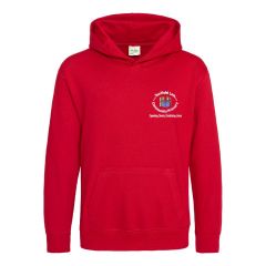 Fire Red Hoodie - Embroidered with Tanfield Lea Primary School Logo