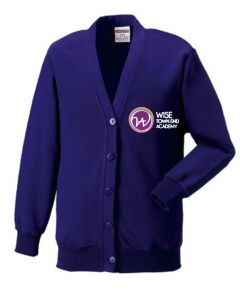Purple Sweat Cardigan - Embroidered with Town End Academy Logo