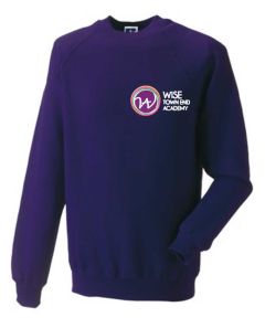 Purple Crew-neck Sweatshirt - Embroidered with Town End Academy Logo