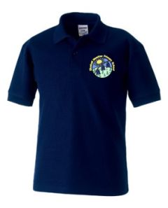 Navy PE Polo - Embroidered with Bluebell Meadow Primary School Logo