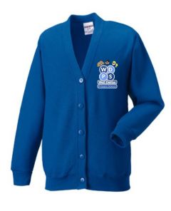 Royal Sweat Cardigan - Embroidered with West Denton Primary School logo