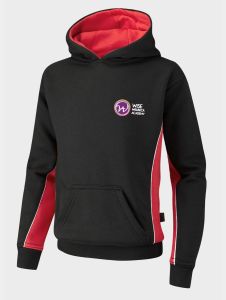 PE Hoody - Black/Purple embroidered with Welbeck Academy Logo