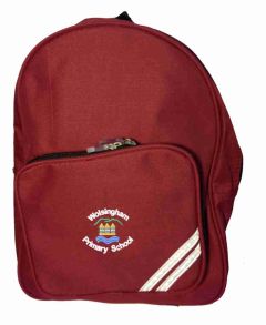 Burgandy Infant Backpack - Embroidered with Wolsingham Primary School logo