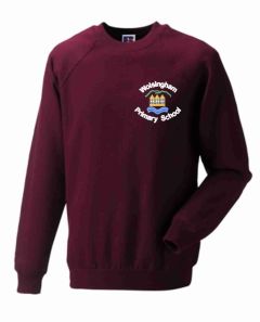 Burgundy Sweatshirt - Embroidered with Wolsingham Primary School logo