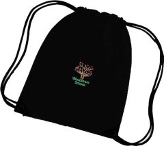 PE Bag Black - Embroidered With Woodlawn School Logo