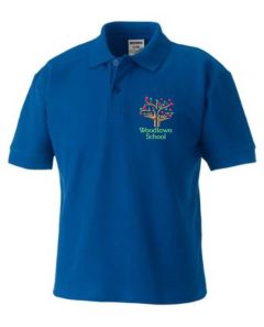 JUNIORS Royal Polo - Embroidered With Woodlawn School Logo
