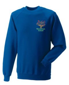 JUNIORS Royal Sweatshirt - Embroidered With Woodlawn School Logo