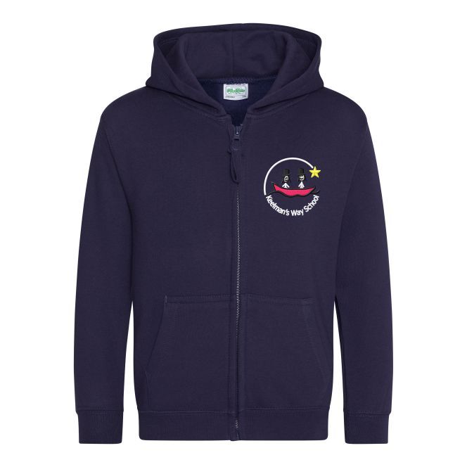 *STAFF* Navy Zipped Hoodie - Embroidered with Keelman's Way School Logo